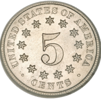 FIVE CENT Shield ( silver Coin)